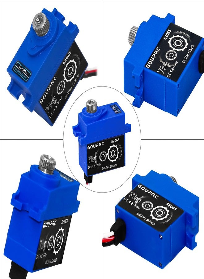 سيرفو GOUPRC 7KG الرقمي الصغير للتحكم عن بعد، سيرفو ذو تروس معدنية مع رأس سيرفو لسيارات TRX4 وTRX6 وSCX10 III 1/10 RC Crawler Car، قطع غيار للترقية (أسود، قطعة واحدة) - Image 4